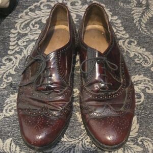 Valentino Men's Dark Red Leather Oxfords